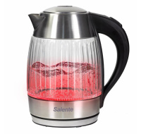 Salente StripeGlass, rychlovarná konvice 1,8 l, nerez/skleněná, červené podsvícení