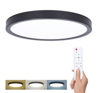 Solight LED osvětlení s dálkovým ovladačem Estela Black, 36W, 2700lm, 30cm, změna chromatičnosti, stmívatelné