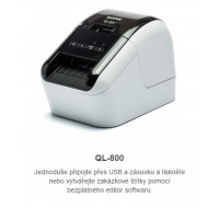 BAZAR - BROTHER tiskárna štítků QL-800 - 62mm, termotisk, USB, Profesionální Síťová Tiskárna Štítků - pošk. obal