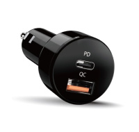 GENIUS autonabíječka PD-36AC-Car, 36W (2x18W), rychlé nabíjení, USB-C PD3.0, USB-A QC3.0, černá