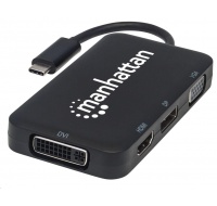 MANHATTAN Dokovací stanice USB-C 4v1, 1xDP, 1xHDMI, 1xVGA, 1xDVI