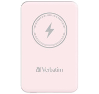 VERBATIM Powerbanka Charge 'n' Go, Magnetická, 5000 mAh, USB-C, Růžová
