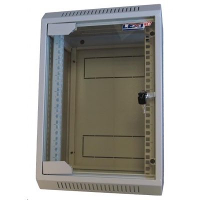 LEXI-Net 10" nástěnný rozvaděč 9U 310x260, skleněné dveře, svařovaný, šedý