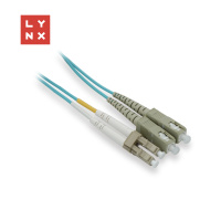 LYNX duplexní patch kabel MM, OM3, LC/SC, 50/125µm, 1m