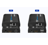 PREMIUMCORD HDMI extender na 120m přes LAN, 4K@60Hz, přes IP, černá