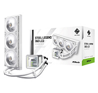 ASROCK Vodní chladič Steel Legend 360 LCD, 3x120mm, LGA1851, AM5, bílá