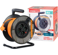 Strend Pro DG-FB04 buben 25m plast 4xzas. 3x1,5mm oranžová (213053)