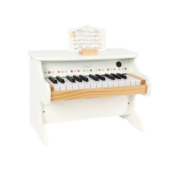 Dřevěné dětské piano - bílé