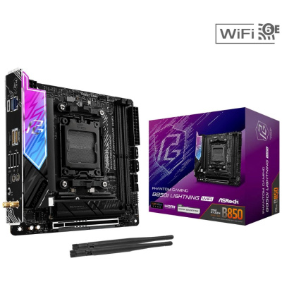 ASRock MB Sc AM5 B850I Lightning WiFi, AMD B850, 2xDDR5, 1xUSB4, 1xHDMI, WiFi, Mini-ITX