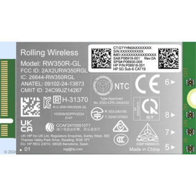 HP 5G/LTE modem Sub-6 WWAN Solution (EB 8 G1i/G1a, EB X G1i, ZB 8 G1i/G1a, ZB Fury G1i, ZB X G1i)