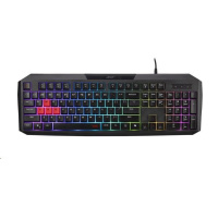 ACER Nitro Gaming Keyboard 100, Membrane Switch, 26 Anti-ghosting kláves, životnost 3 mil. stisků, 7 zón RGB podsvíc