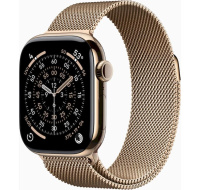 Apple Watch Series 11 GPS + Cellular 42mm Gold Titanium Case with Gold Milanese Loop