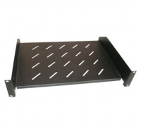 XtendLan 19" police s perforací 2U/400mm, nosnost 40kg, černá