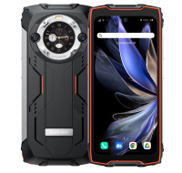 Rugged Smartphone Blackview BV9300 Pro 4G G99 12GB 256GB 15080-33W A13-D4, Watch Display, Black w Orange [No Charger]