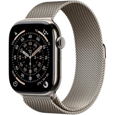 Apple Watch Series 11 GPS + Cellular 42mm Natural Titanium Case with Natural Milanese Loop